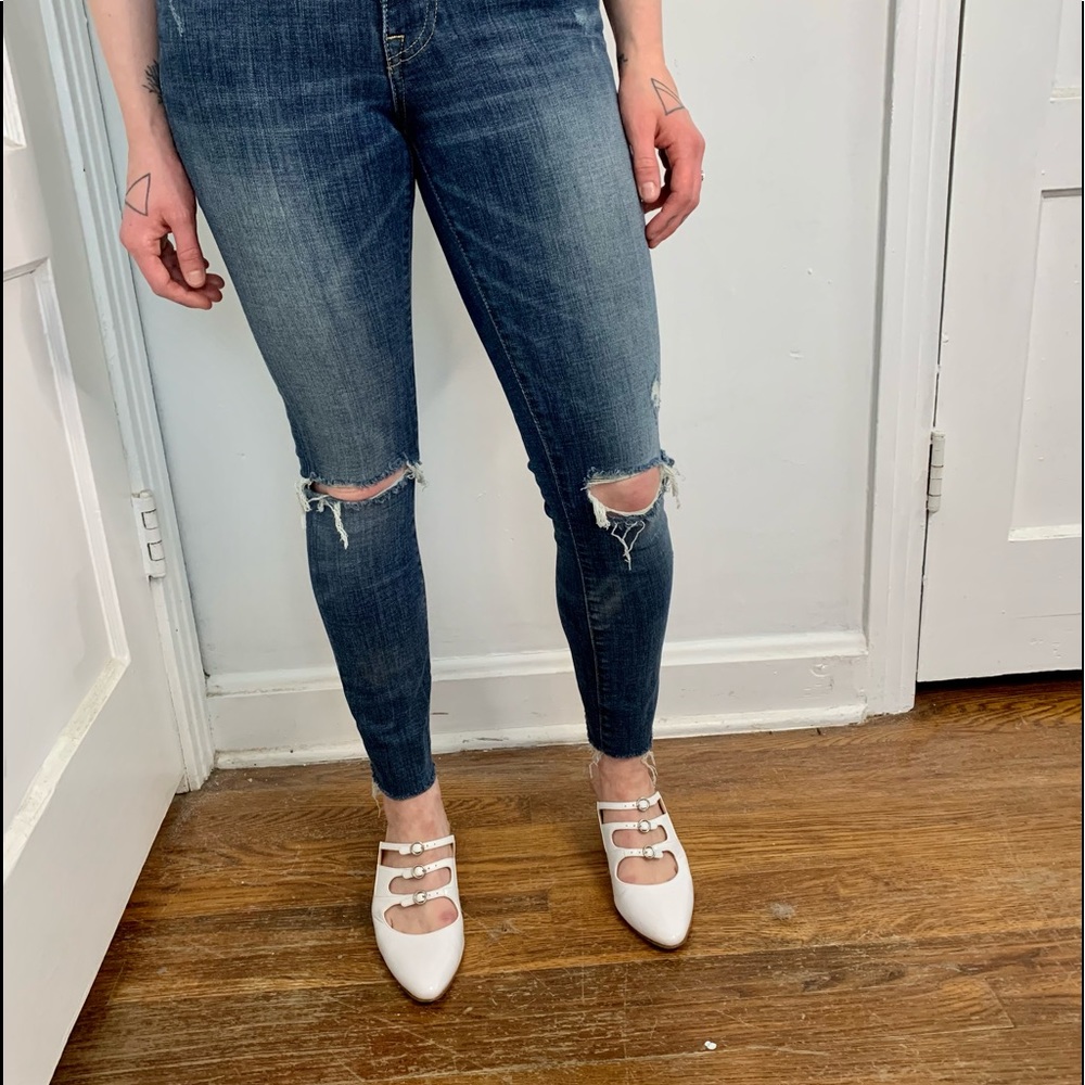 ABLE Ripped Knee High Rise Skinny Jeans - Picture 3 of 8
